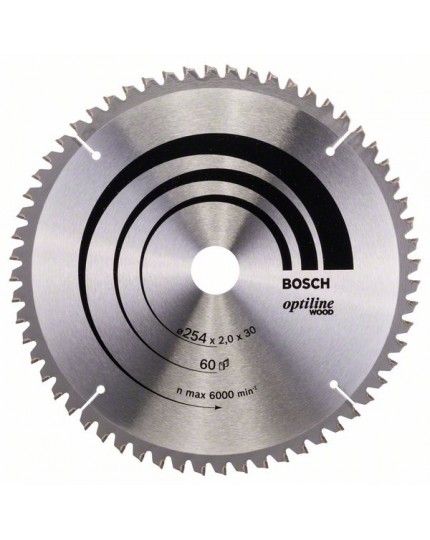 Bosch Kreissägeblatt Optiline Wood für Kapp- und Gehrungssägen, 254 x 30 x 2,0 mm, 60