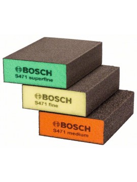 Bosch Schleifschwamm-Set, 3-teilig, Best for Flat & Edge, 69 x 97 x 26 mm, M, F, SF