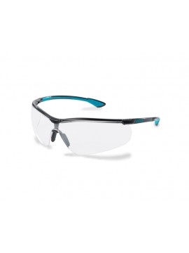 Uvex Schutzbrille farblos, UV400 sportstyle, schwarz/petrol