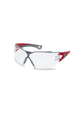 Uvex Schutzbrille farblos, UV400 pheos cx2, rot/grau