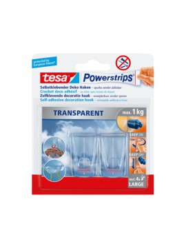 Tesa Powerstrips Transparent 58813 Haken XL