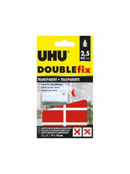 UHU Montage-Klebestrips 19x40mm transparent,Doppelseitig,12Stk